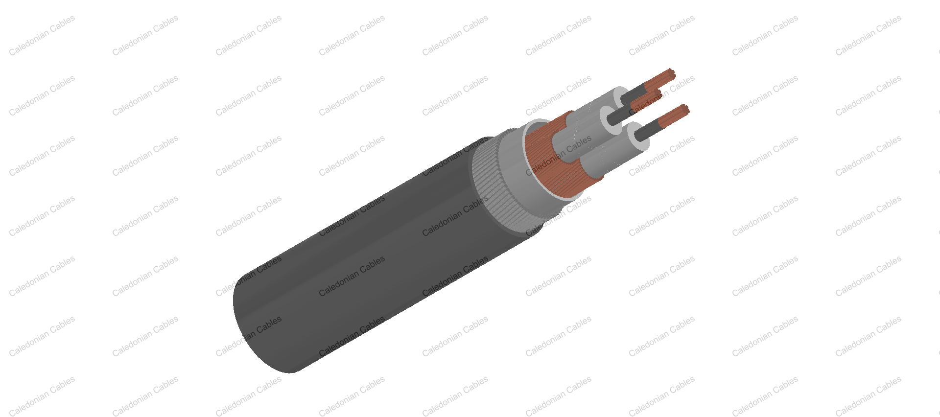 12.7/22kV Three Core Individual Screened &amp;amp; PVC/SWA/PVC Sheathed (Cu Conductor)